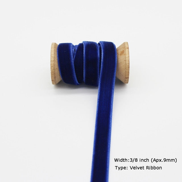 Blue Tapes Printed Grosgrain Satin Ribbons Dot Heart Star Gingham Velvet For DIY - KiwisLove