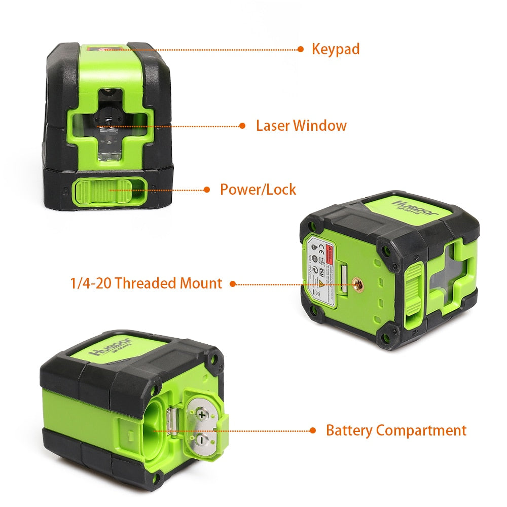Huepar 2 Lines Laser Level Self Levelling  Magnetic Base - KiwisLove