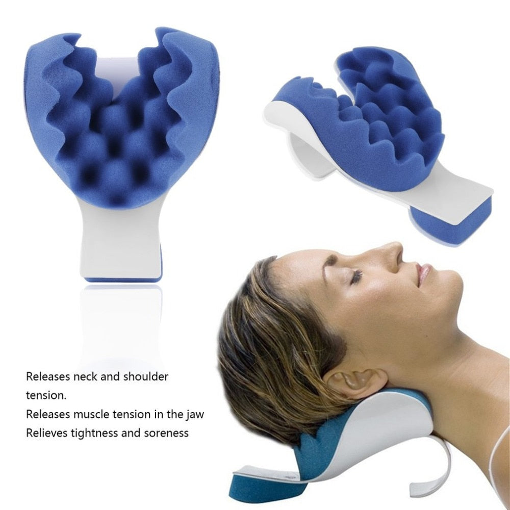 Neck Support Tension Reliever Neck Shoulder Relaxer Blue Sponge Releases Muscle Tension Relieves Tightness Soreness Theraputic - KiwisLove