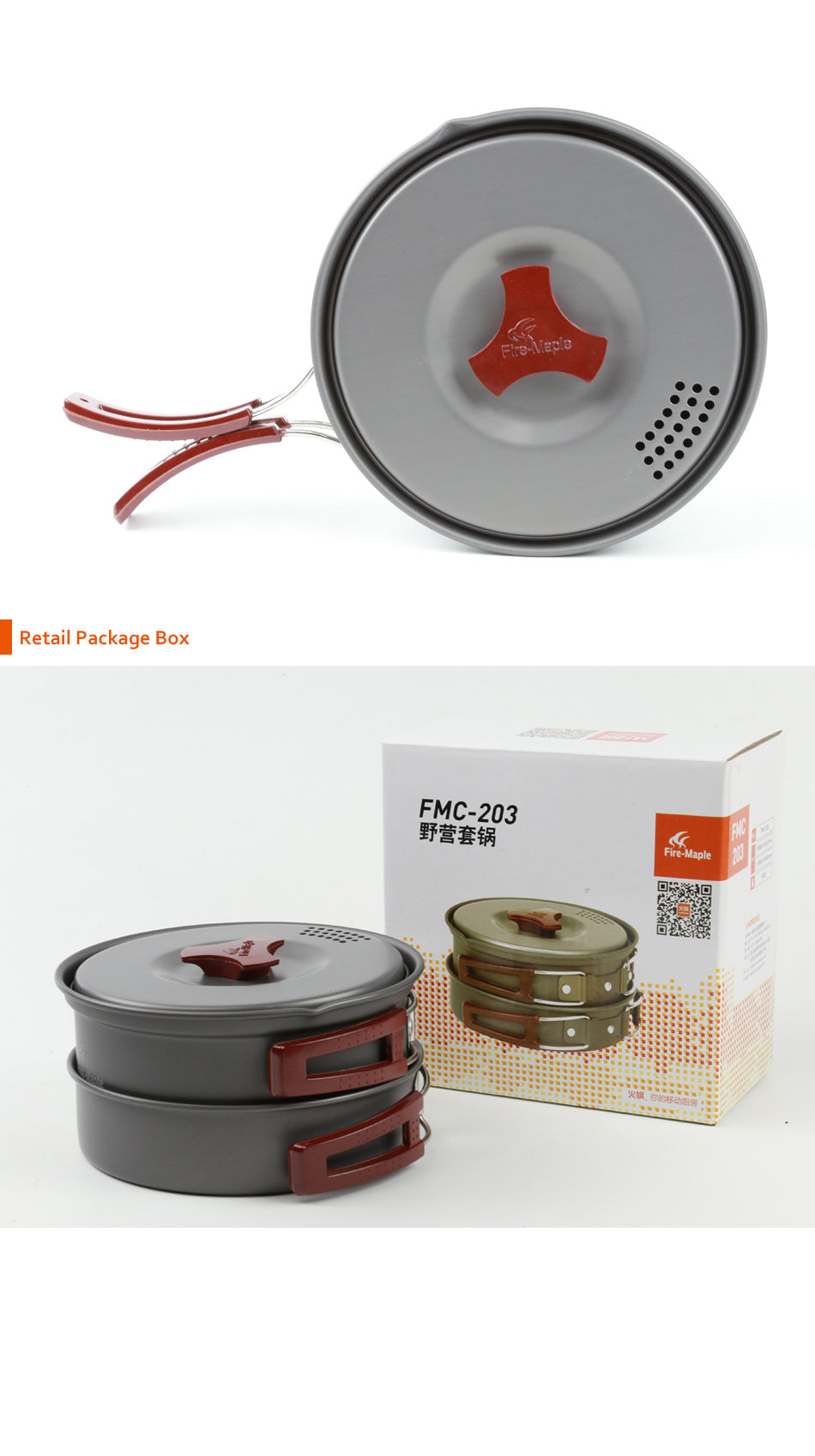 Fire Maple Camping fry pan pot  spoon sponge + 2 bowls  Set - KiwisLove