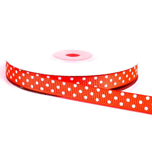 Polka Dots Printed Grosgrain Ribbons Wedding Festival Party Decorations Bow Craft Card Gifts Wrapping Supplies DIY 10mm 5Yards - KiwisLove