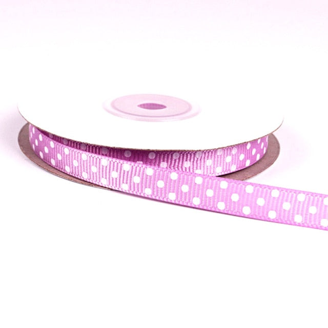 Polka Dots Printed Grosgrain Ribbons Wedding Festival Party Decorations Bow Craft Card Gifts Wrapping Supplies DIY 10mm 5Yards - KiwisLove