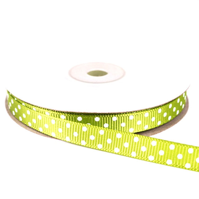Polka Dots Printed Grosgrain Ribbons Wedding Festival Party Decorations Bow Craft Card Gifts Wrapping Supplies DIY 10mm 5Yards - KiwisLove
