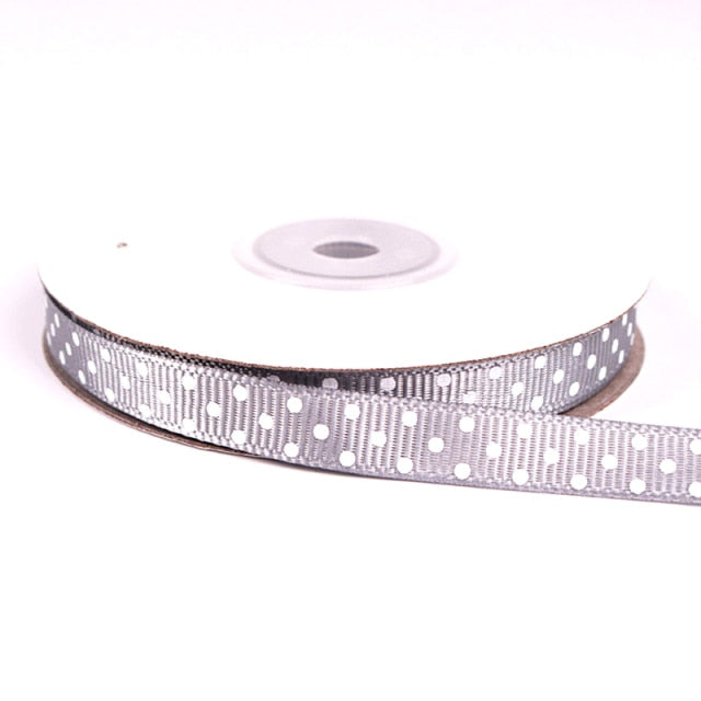 Polka Dots Printed Grosgrain Ribbons Wedding Festival Party Decorations Bow Craft Card Gifts Wrapping Supplies DIY 10mm 5Yards - KiwisLove