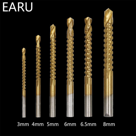 6pcs/lot 3-8mm Titanium HSS Drill Bit Electric Drill Plastic Metal - KiwisLove
