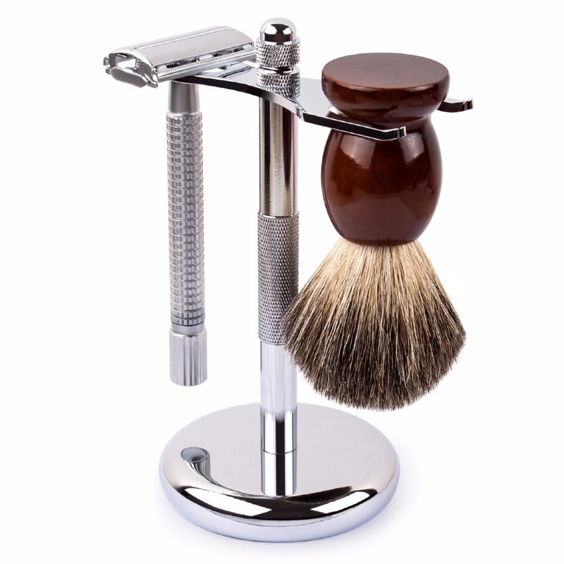 QSHAVE Men Razor Holder Stainless Steel Shaving Brush Stand - KiwisLove