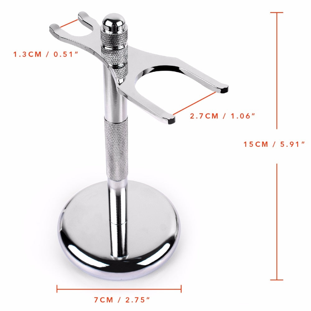 QSHAVE Men Razor Holder Stainless Steel Shaving Brush Stand - KiwisLove
