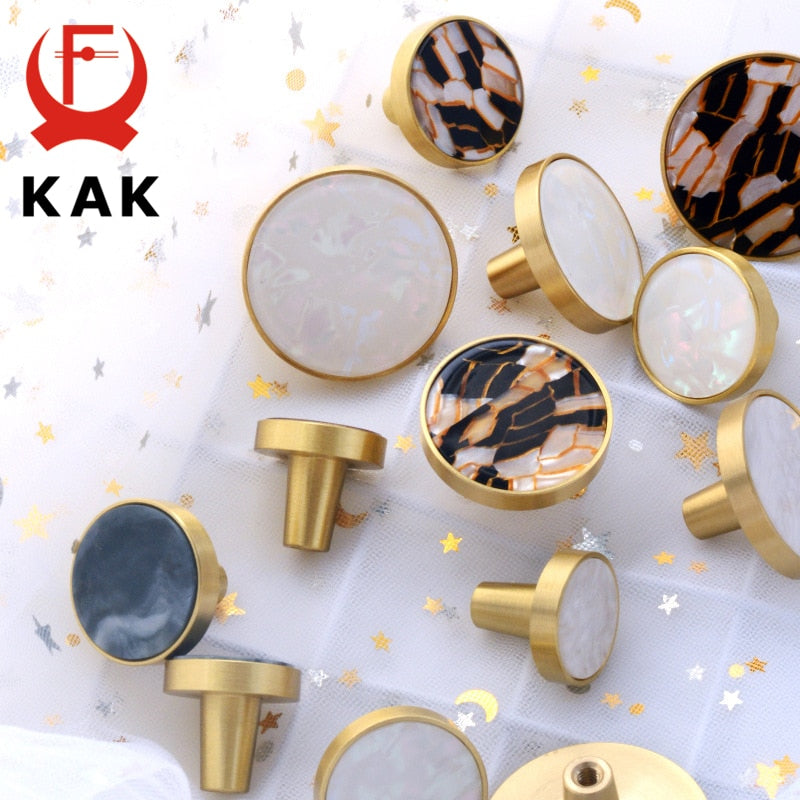 Brass Hooks Shell Nordic Pastoral Gold Cabinet Knobs - KiwisLove