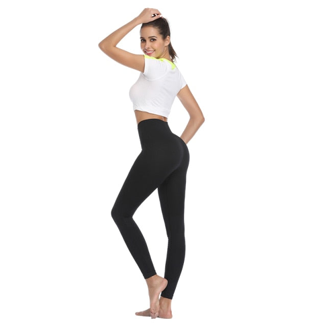 Women Yoga Pants High Waist Elastic Tummy Fitness Sport Leggings - KiwisLove