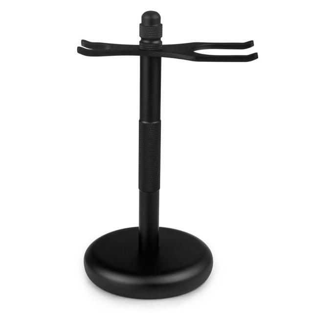 QSHAVE Men Razor Holder Black Stainless Steel Shaving Brush Stand - KiwisLove