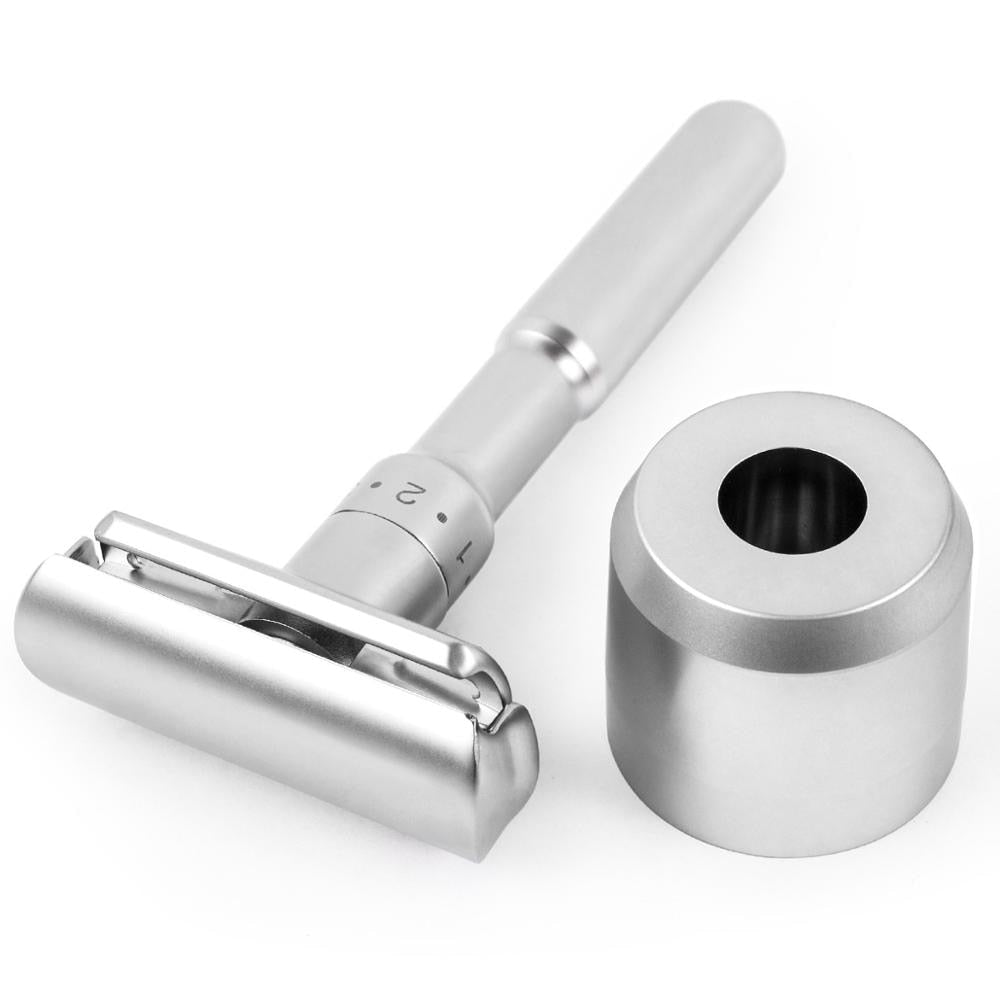 QSHAVE Razor Solo Stand Brushed Aluminum Alloy Adjustable Safety Razor Stand - KiwisLove