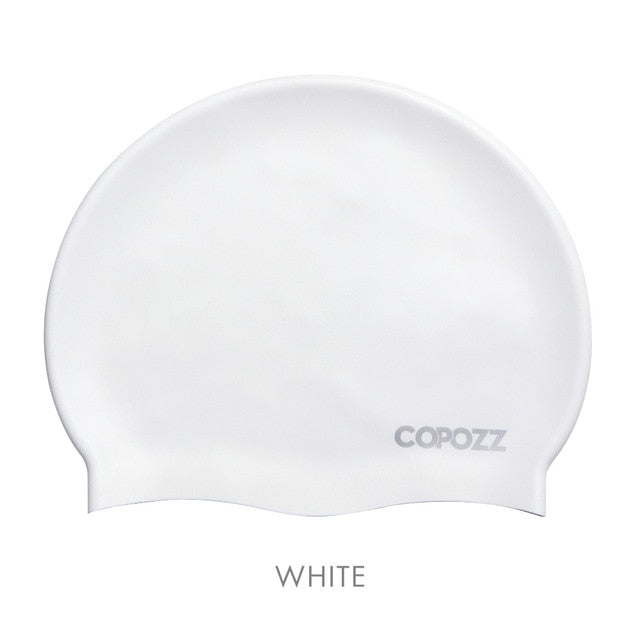 Copozz Elastic Silicon  Long Hair Swimming Cap for Men Women Adults - KiwisLove