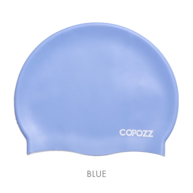 Copozz Elastic Silicon  Long Hair Swimming Cap for Men Women Adults - KiwisLove