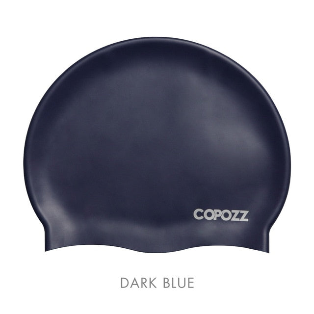 Copozz Elastic Silicon  Long Hair Swimming Cap for Men Women Adults - KiwisLove