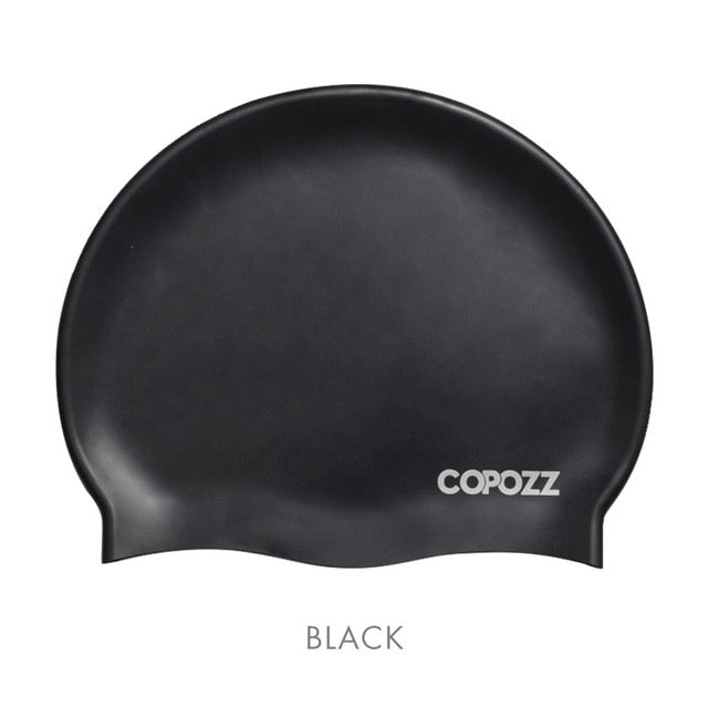 Copozz Elastic Silicon  Long Hair Swimming Cap for Men Women Adults - KiwisLove