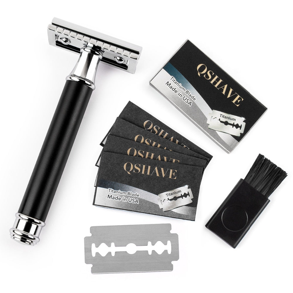 Qshave Men Manual Shaving Razor Double Edge Blade with 5 blades - KiwisLove