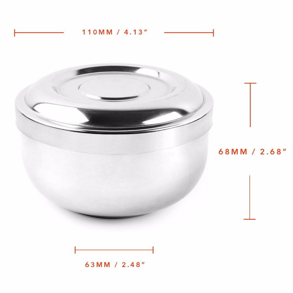 QSHAVE Stainless Steel Shaving Soap Bowl 11 x 6.8 x 6.3cm - KiwisLove