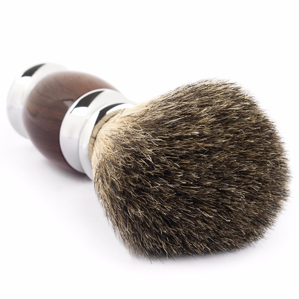 Qshave Man Pure Badger Hair Shaving Brush Wood  Razor Safety Straight Classic Safety Razor - KiwisLove