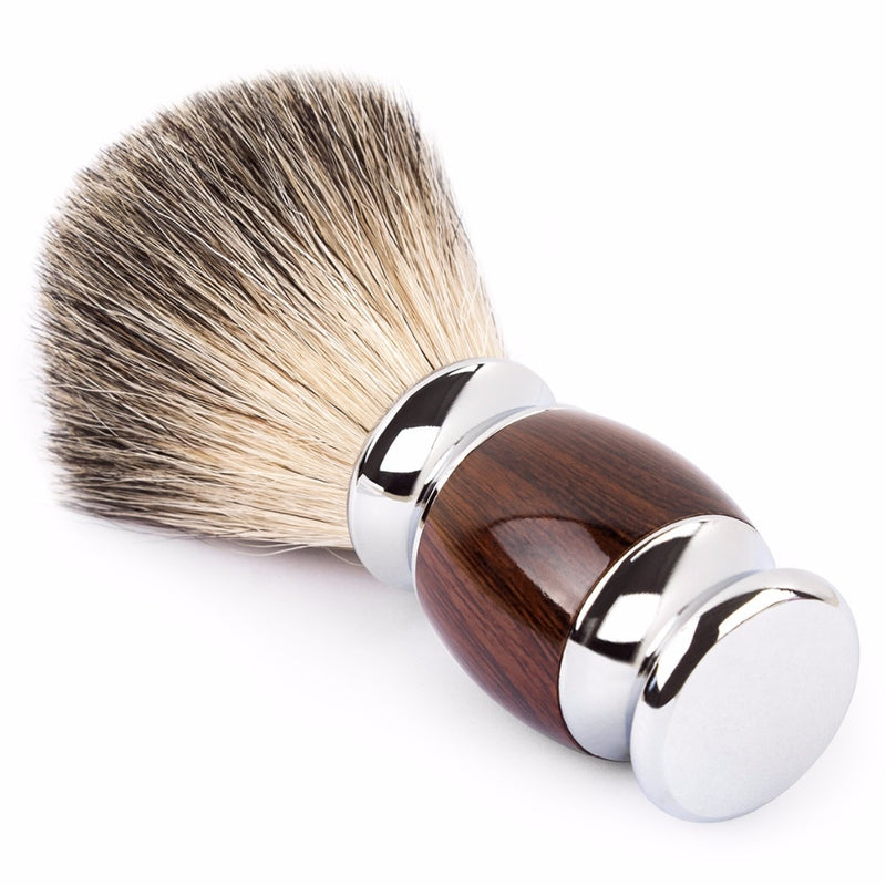 Qshave Man Pure Badger Hair Shaving Brush Wood  Razor Safety Straight Classic Safety Razor - KiwisLove