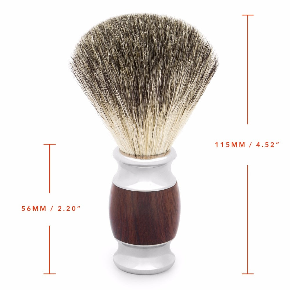 Qshave Man Pure Badger Hair Shaving Brush Wood  Razor Safety Straight Classic Safety Razor - KiwisLove