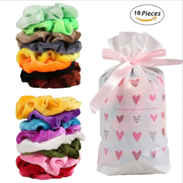 Vintage Hair Scrunchies Stretchy Velvet Scrunchie Pack - KiwisLove
