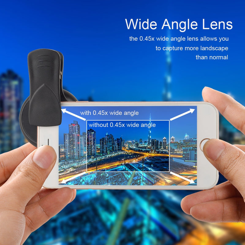 APEXEL 2in1 Lens Professional HD Phone Camera 0.45X Wide Angle+12.5X Macro iPhone 8 7 6S  Xiaomi Samsung LG - KiwisLove
