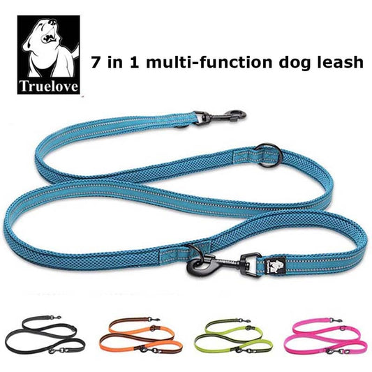 Truelove 7 In 1 Multi-Function Adjustable Dog Lead Hand Free Pet Training Leash 2 Dogs - KiwisLove