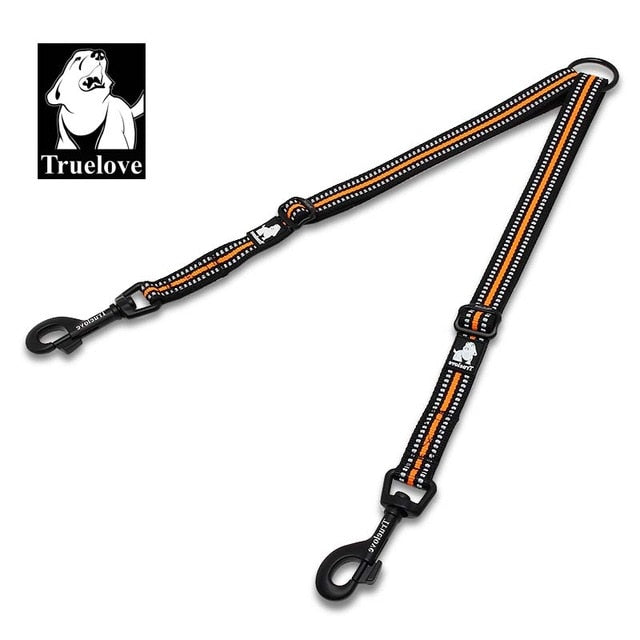 Truelove Reflective  Double Dog Leash  Two Dogs Coupler No Tangle  Training Running - KiwisLove