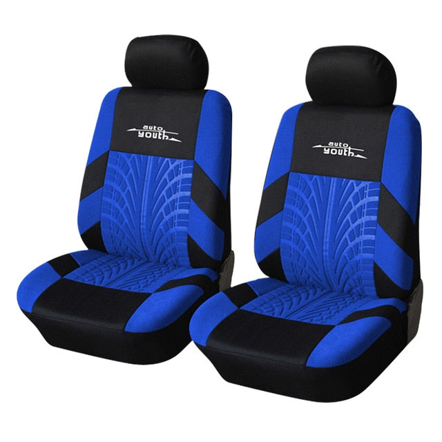 Track Detail Style Car Seat Covers Set Polyester Fabric Universal Fits Most Cars Covers Car Seat Protector - KiwisLove
