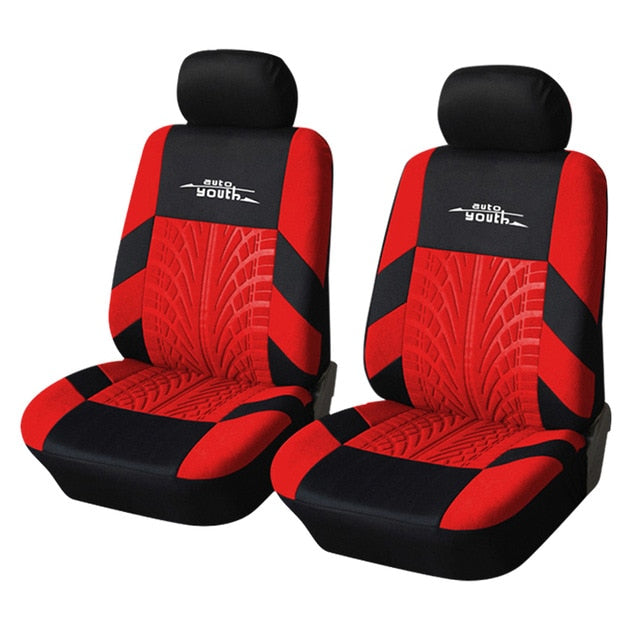 Track Detail Style Car Seat Covers Set Polyester Fabric Universal Fits Most Cars Covers Car Seat Protector - KiwisLove