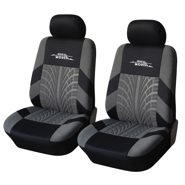 Track Detail Style Car Seat Covers Set Polyester Fabric Universal Fits Most Cars Covers Car Seat Protector - KiwisLove