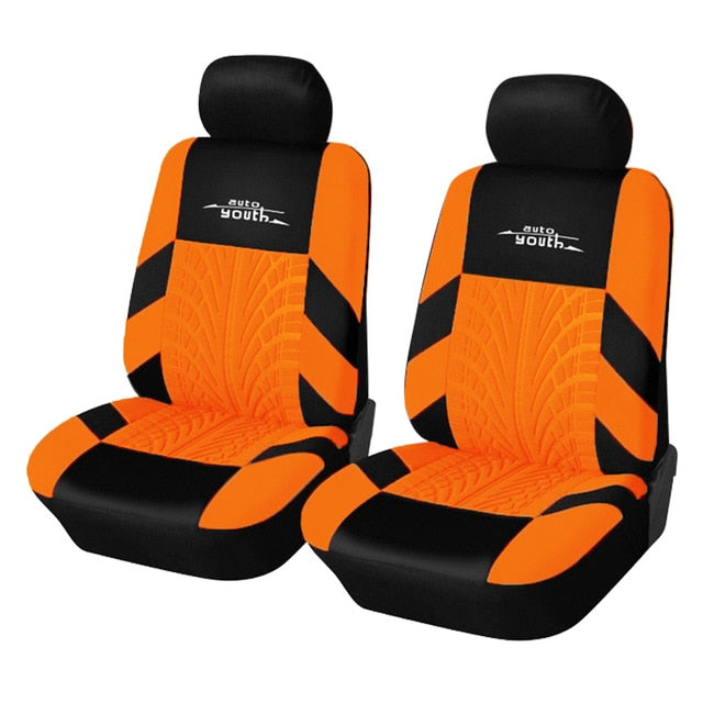 Track Detail Style Car Seat Covers Set Polyester Fabric Universal Fits Most Cars Covers Car Seat Protector - KiwisLove