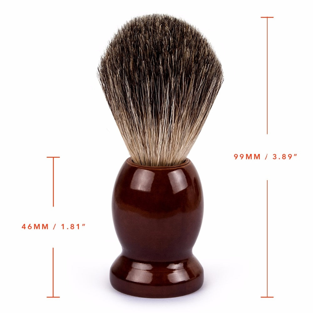 Qshave Man  Badger Hair Shaving Brush Wood  Razor Double Edge Safety Straight Classic Safety - KiwisLove
