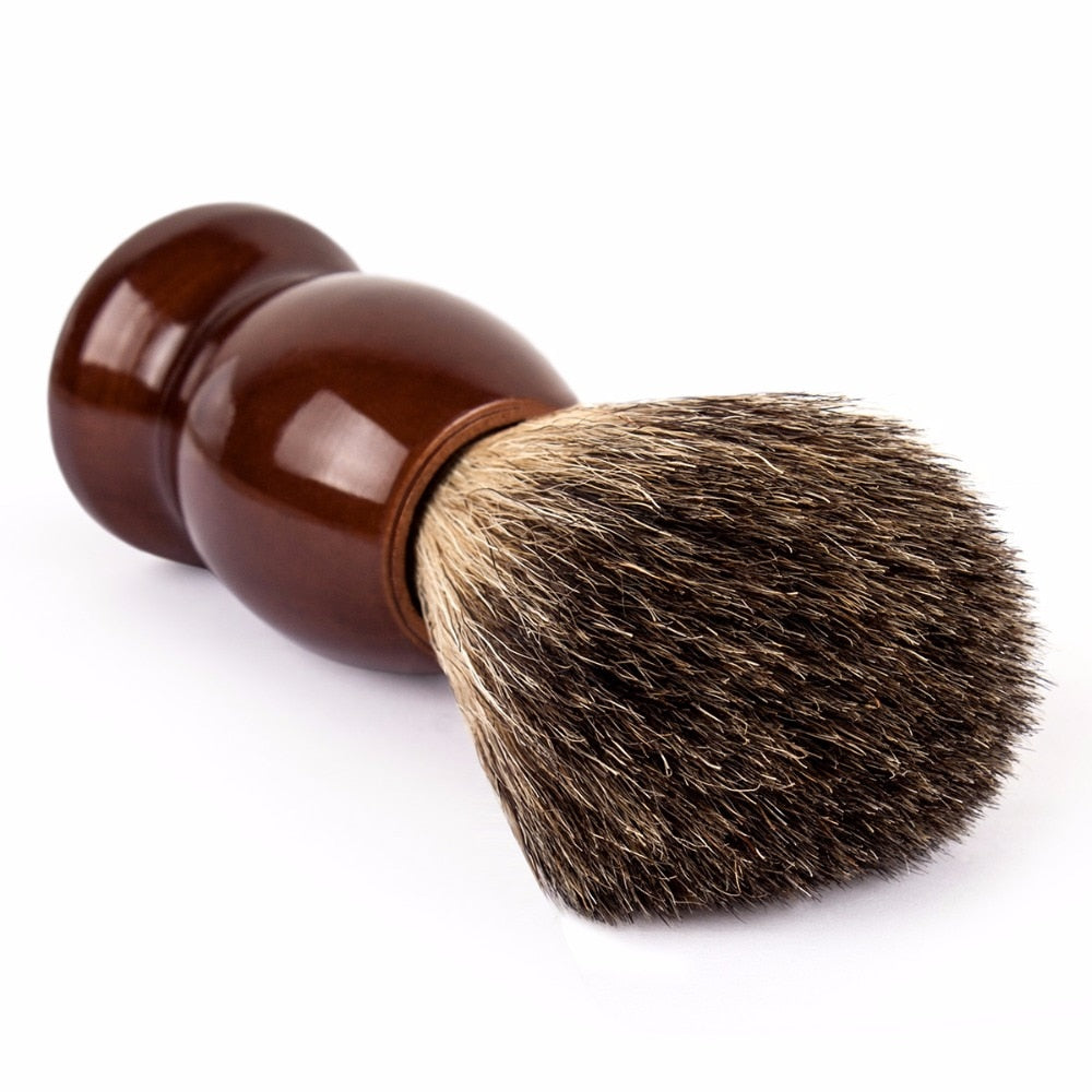 Qshave Man  Badger Hair Shaving Brush Wood  Razor Double Edge Safety Straight Classic Safety - KiwisLove
