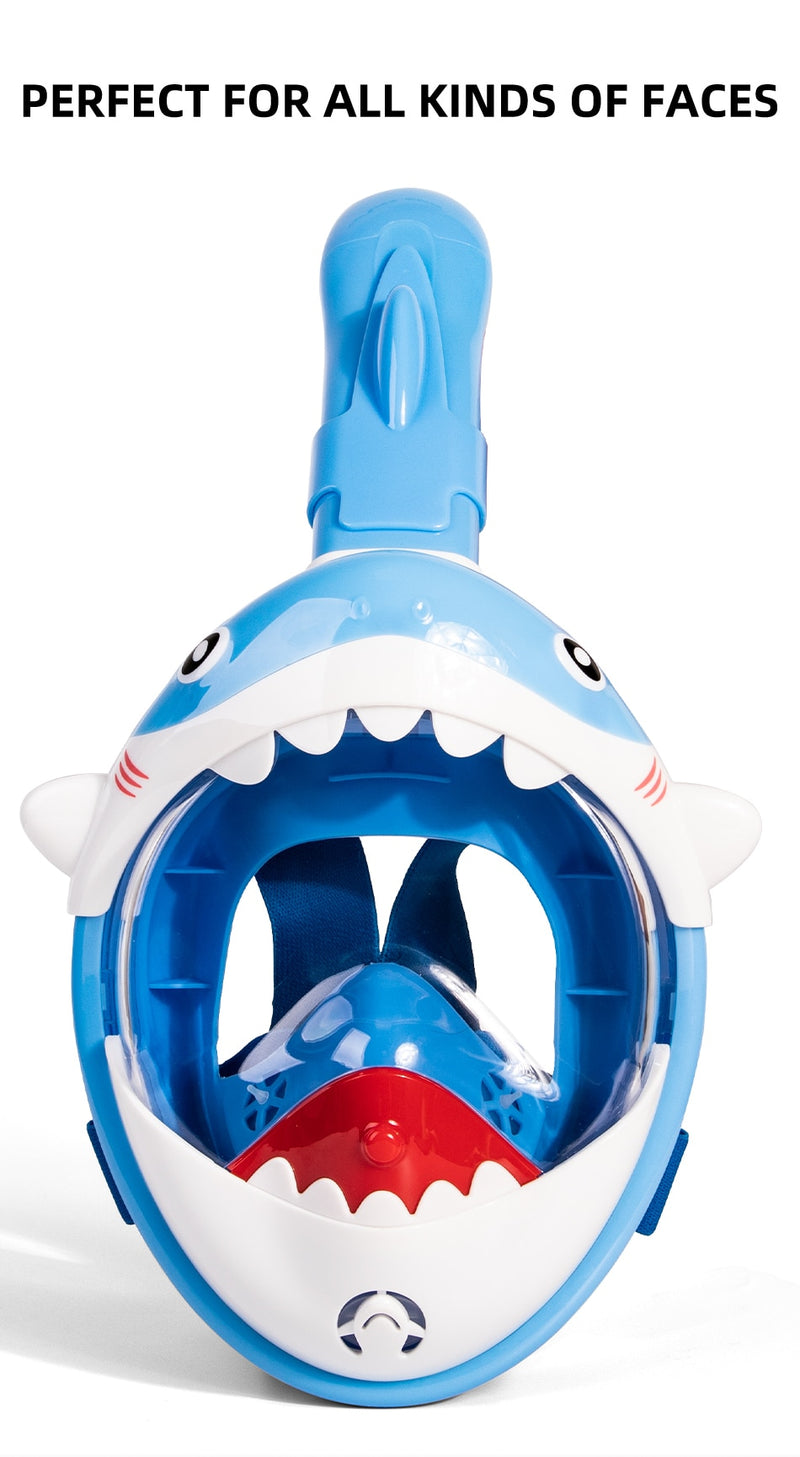 Kids Cartoon Swimming Full Face Snorkel Mask  Underwater Scuba Anti Fog - KiwisLove