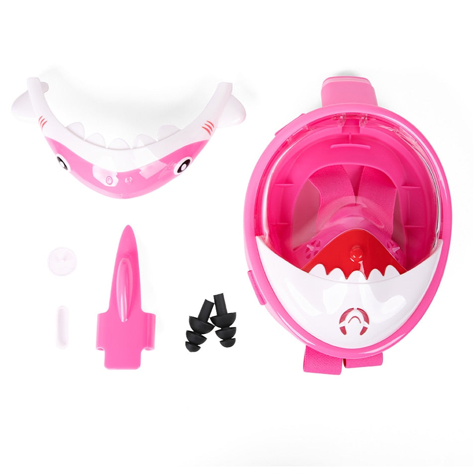 Kids Cartoon Swimming Full Face Snorkel Mask  Underwater Scuba Anti Fog - KiwisLove