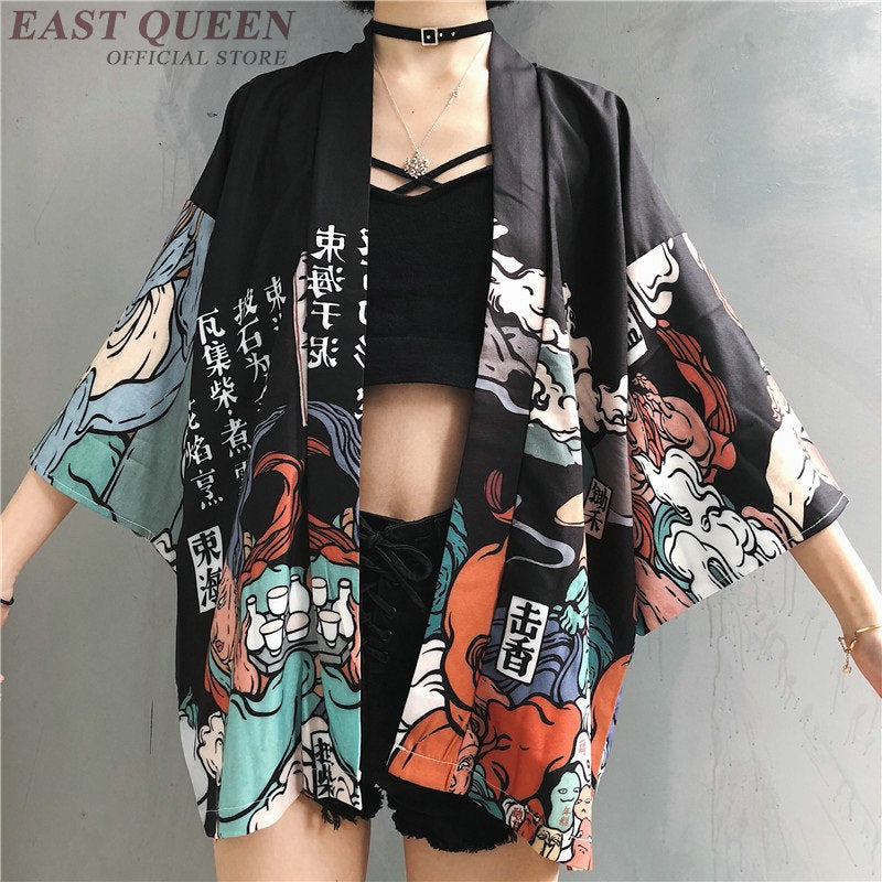 Womens tops and blouses 2020 harajuku kawaii shirt Japanese streetwear outfit kimono cardigan female yukata blouse women AZ004 - KiwisLove