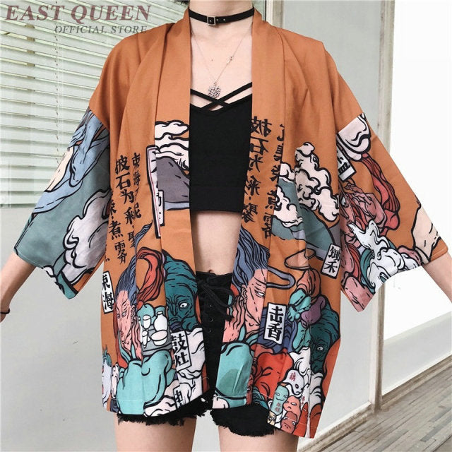 Womens tops and blouses 2020 harajuku kawaii shirt Japanese streetwear outfit kimono cardigan female yukata blouse women AZ004 - KiwisLove