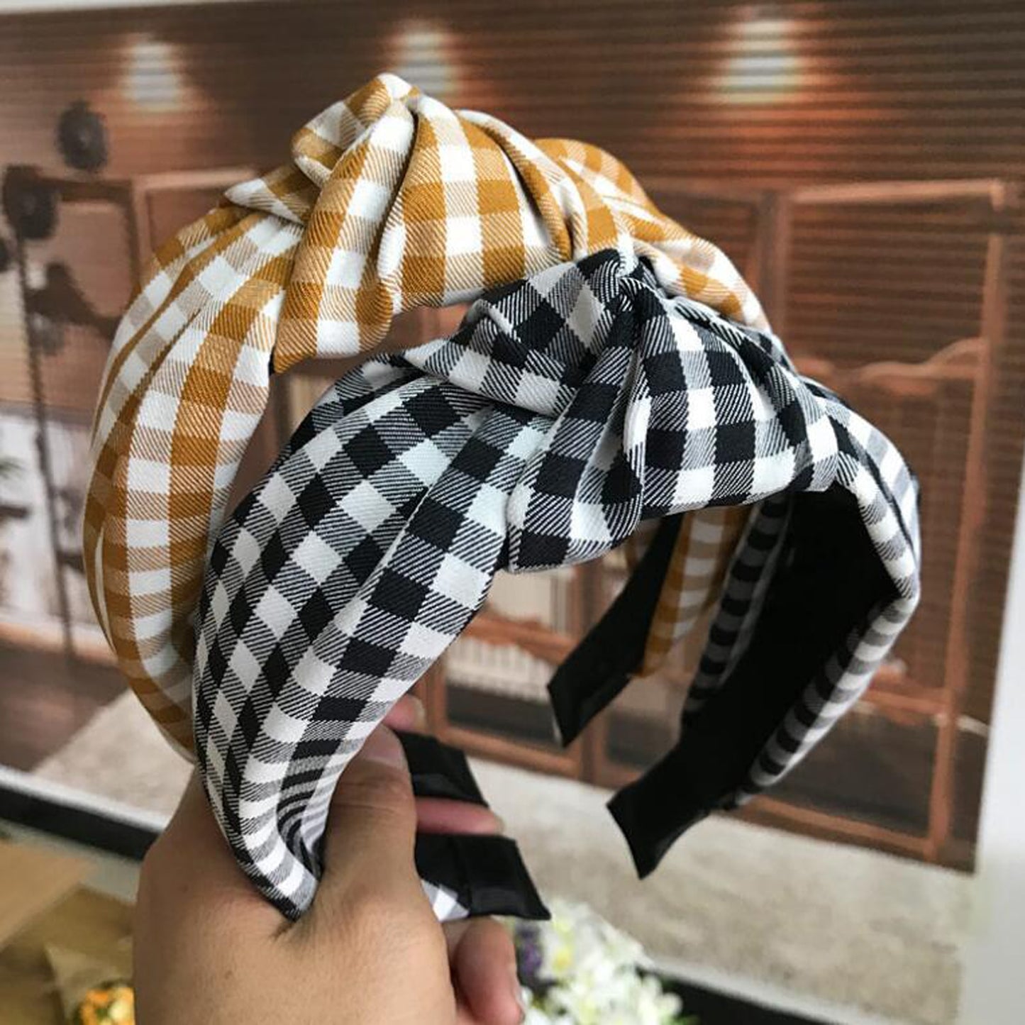 New Fashion Women Hairband Classic Lattice Headband Adult Warm Hair Band Center Knot Headwear Turban Hair Accessories - KiwisLove