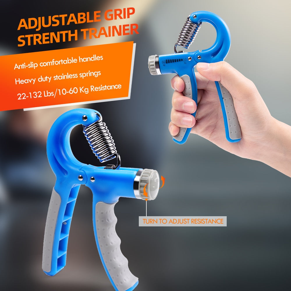 5pcs Gym Fitness Adjustable Hand Grip Set Finger Forearm Strength Muscle - KiwisLove