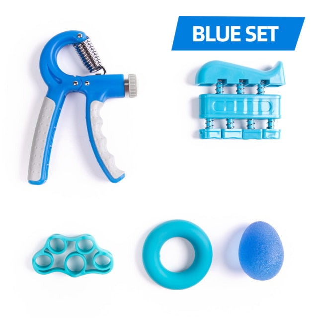 5pcs Gym Fitness Adjustable Hand Grip Set Finger Forearm Strength Muscle - KiwisLove