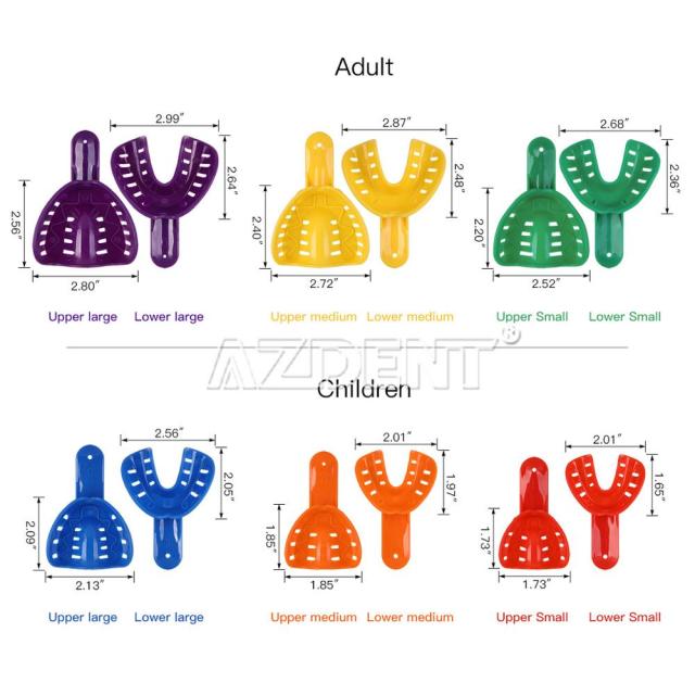 AZDENT 12pcs/set Plastic Teeth Holder Trays Dental Impression Trays - KiwisLove