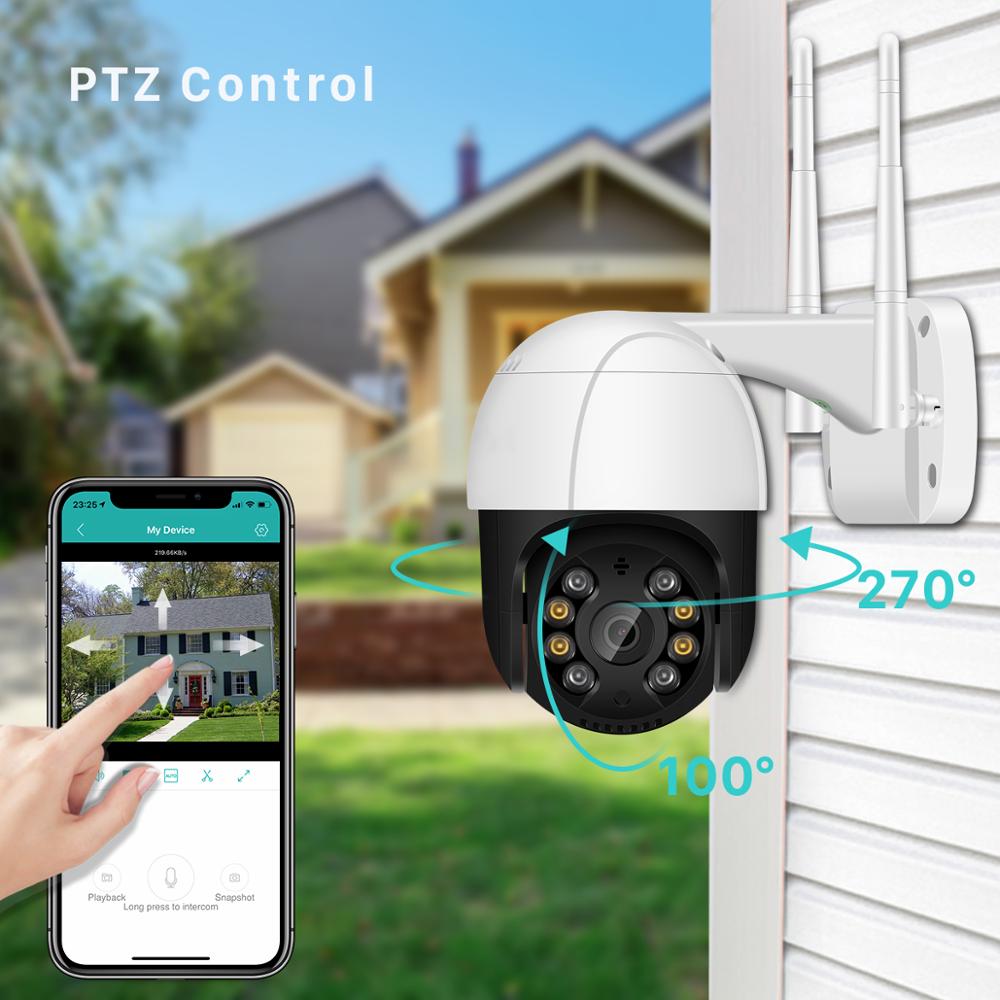 PTZ Wifi IP Camera Outdoor 4X Digital Zoom AI Human Detect Wireless - KiwisLove