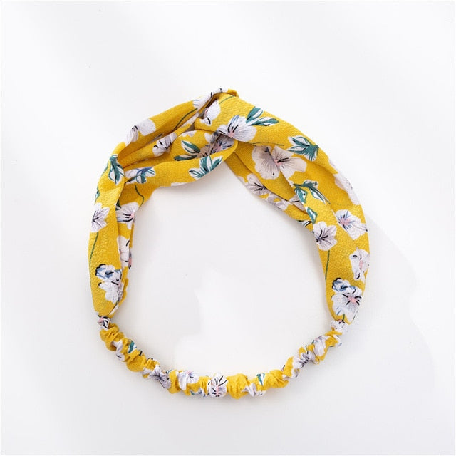 Bohemian Hair Bands Print Headbands Vintage Cross Turban Bandage - KiwisLove