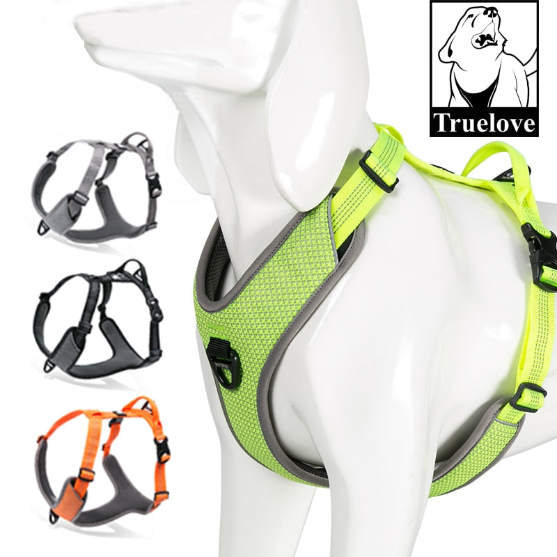 Truelove Dog Harness Reflective No Pull Small Medium Large Vest Quick Adjustbale Matching Leash Collar Training Running TLH6071 - KiwisLove