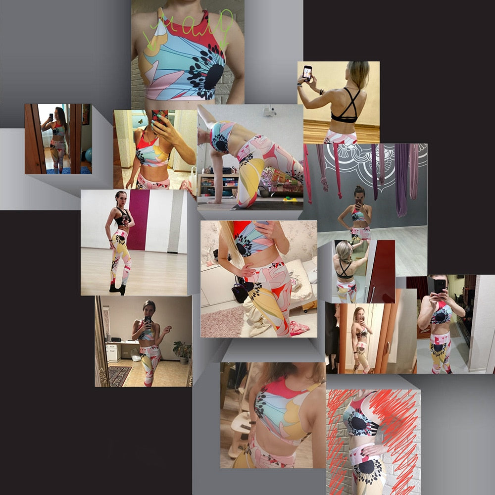 Size L Yoga Set Woman Sportswear Fitness Suit Gym  Running Workout - KiwisLove