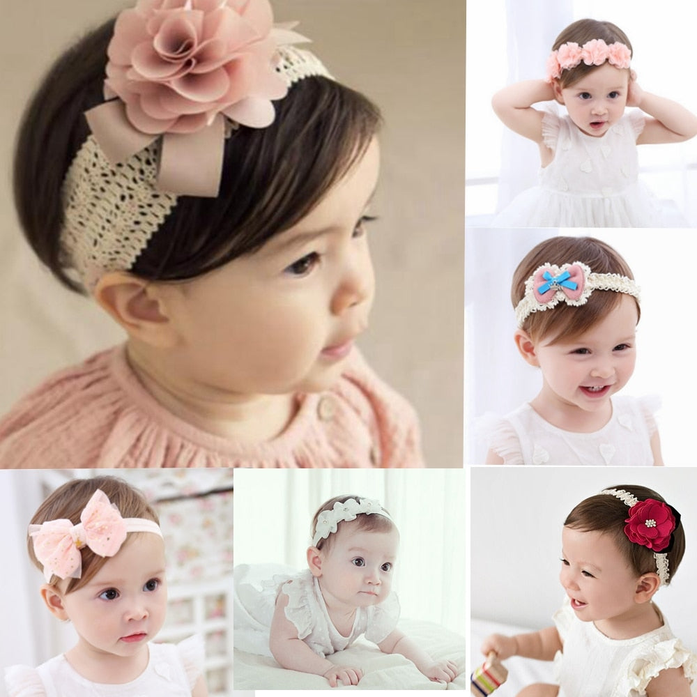 baby headband newborn flowers headbands baby girls - KiwisLove