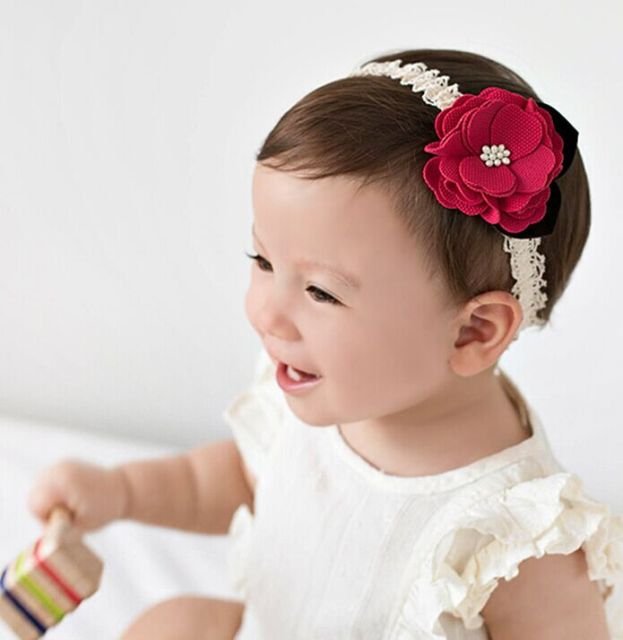 baby headband newborn flowers headbands baby girls - KiwisLove