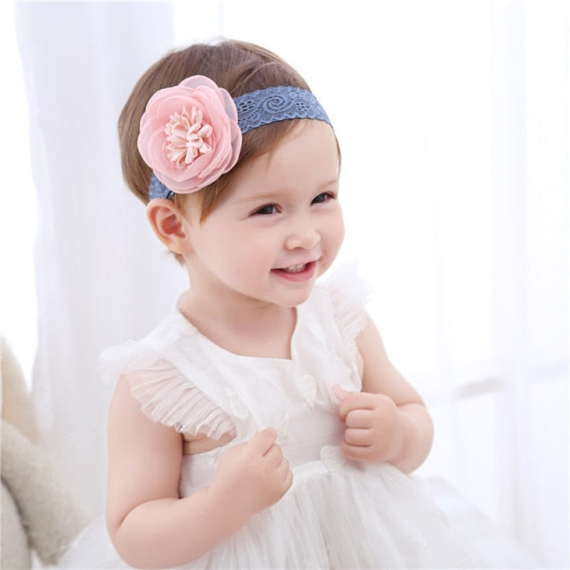 baby headband newborn flowers headbands baby girls - KiwisLove