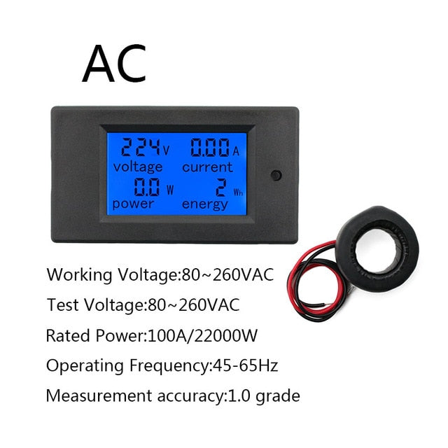 Digital LED Display Voltmeter Ammeter Wattmeter Power Energy Meter - KiwisLove